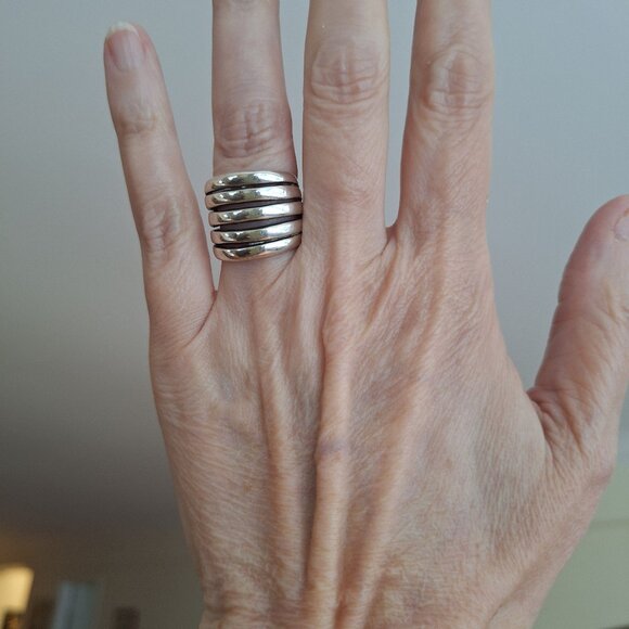 SILVER STACKED RING - Picture 4 of 6